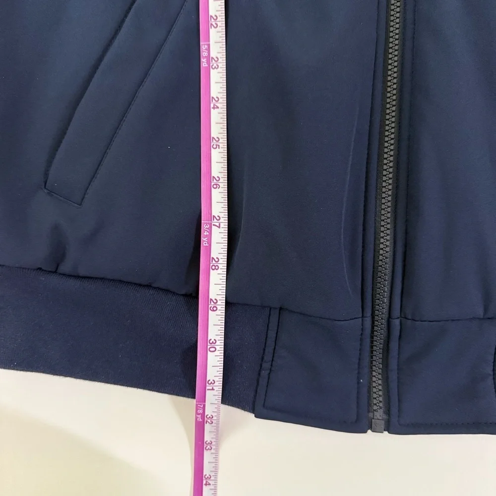Michael Kors Men XL tall Blue soft shell full zip hooded arm logo Jacket coat